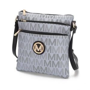 9550 Crossbody Bag , Vegan Leather Triple Zipper Handbag Crossover Bag